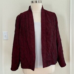 Chico's Deep Burgundy Textured Blazer Size 16 (Chico’s size 3)
